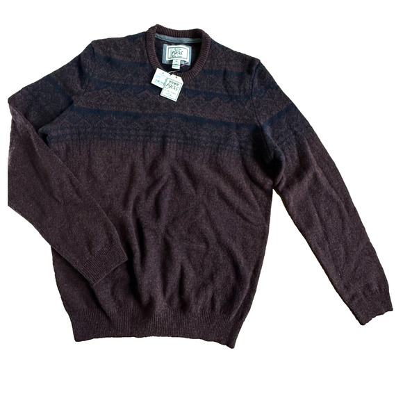 JoS. A.‎ Bank 1905 wool blend Burgundy blue mixed Crew-Neck Sweater men size M - Picture 1 of 6